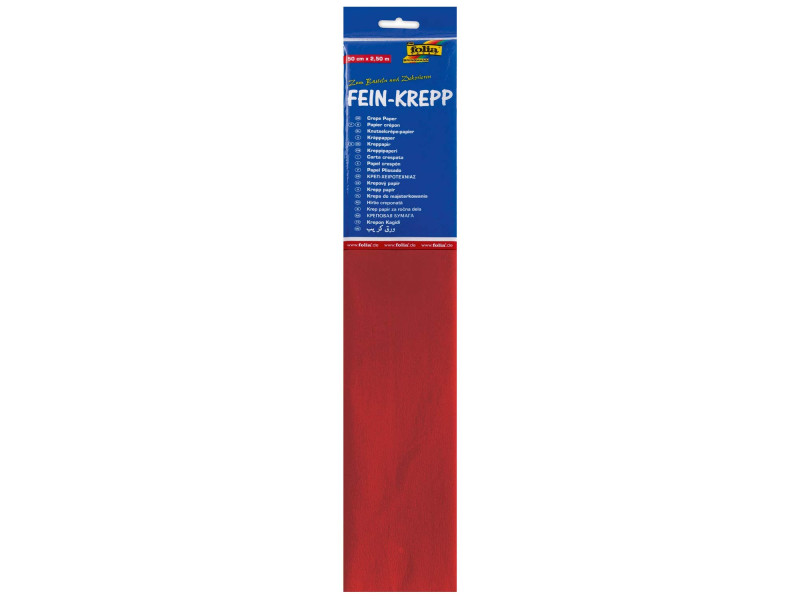 folia Papier crépon en couches, 500 mm x 2,5 m, rouge feu