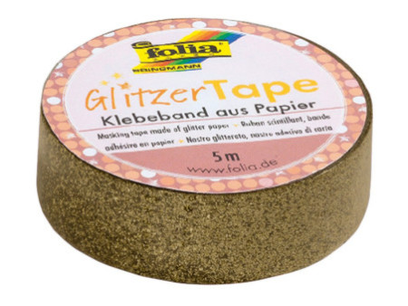 folia Ruban adhésif décoratif Glitzer-Tape, or