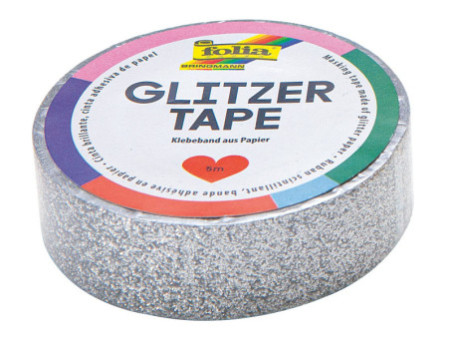 folia Ruban adhésif décoratif Glitzer-Tape, argent