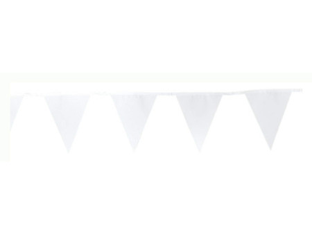 folia Guirlande de fanions 'Basic', longueur: 3,80 m, blanc