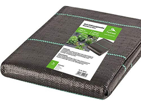 TerCasa Toile anti mauvaises herbes, 2 x 5 m, noir