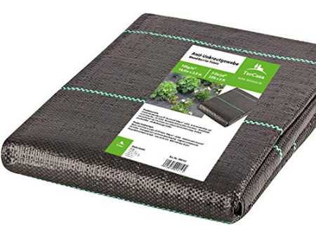 TerCasa Toile anti mauvaises herbes, 2 x 10 m, noir