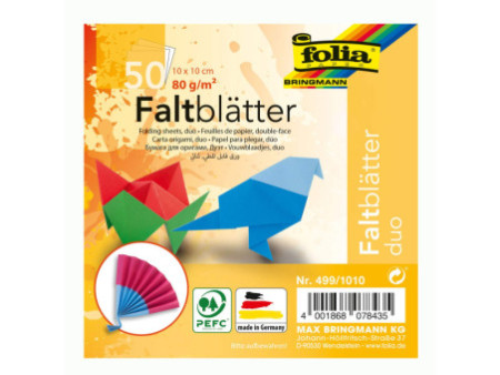 folia Feuille à plier 'DUO', 100 x 100 mm, 50 feuilles