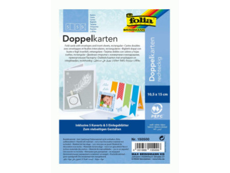folia Kit de cartes pliantes, 105 x 150 mm, blanc