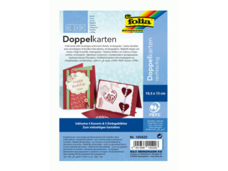 folia Kit de cartes pliantes, 105 x 150 mm, rouge foncé