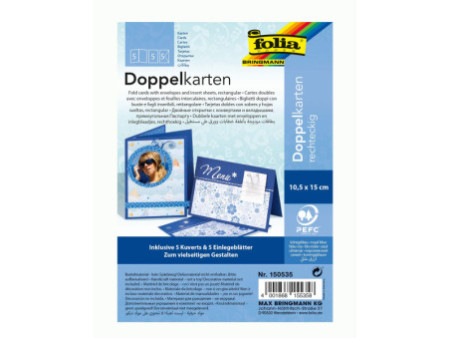 folia Kit de cartes pliantes, 105 x 150 mm, bleu roi