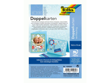 folia Kit de cartes pliantes, 105 x 150 mm, bleu ciel