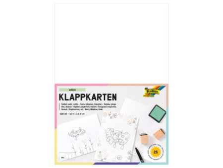 folia Carte pliante, 190 g/m2, A6, blanc