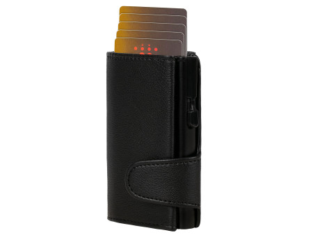 CLICKSAFE Porte-monnaie avec porte-cartes, simili cuir, noir