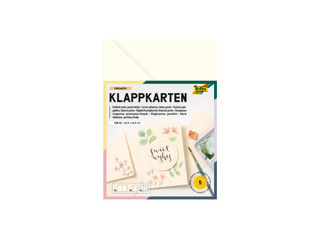 folia Kit de cartes pliantes, 105 x 150 mm, beige clair