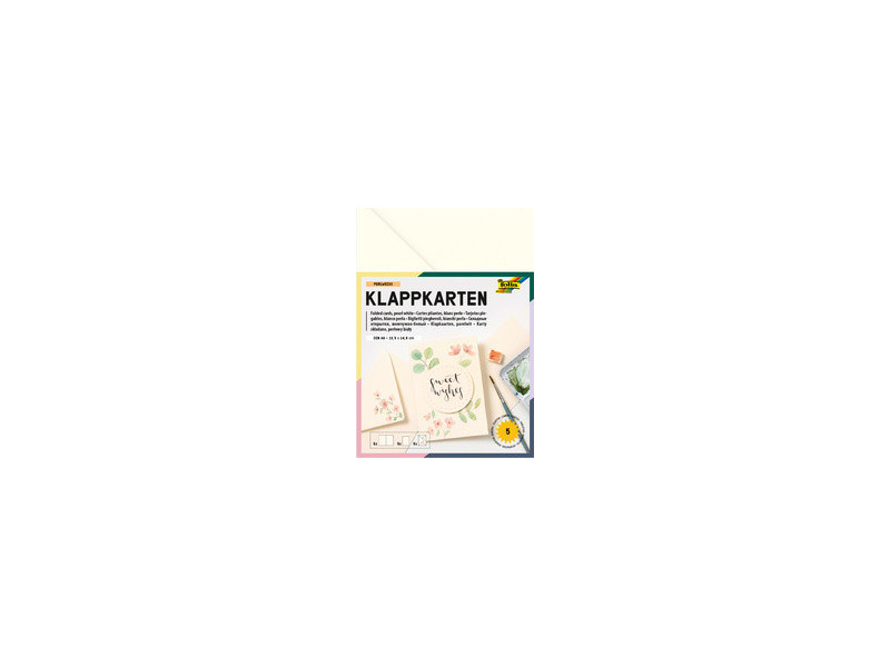 folia Kit de cartes pliantes, 105 x 150 mm, beige clair