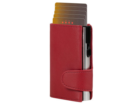 CLICKSAFE Porte-monnaie avec porte-cartes, simili cuir,rouge