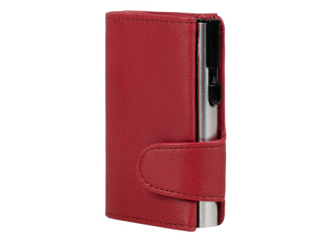 CLICKSAFE Porte-monnaie avec porte-cartes, simili cuir,rouge