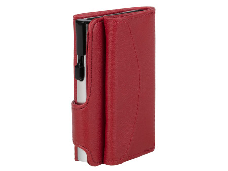 CLICKSAFE Porte-monnaie avec porte-cartes, simili cuir,rouge