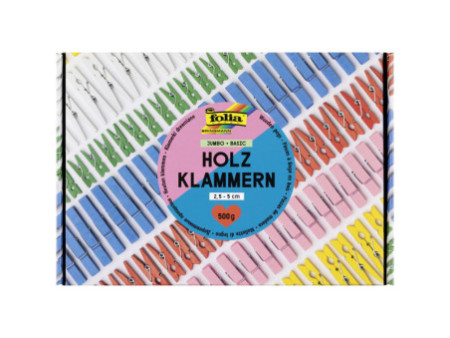 folia Mélange de pinces en bois BASIC Jumbobox, 500 g