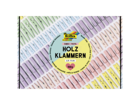 folia Mélange de pinces en bois PASTEL Jumbobox, 500 g