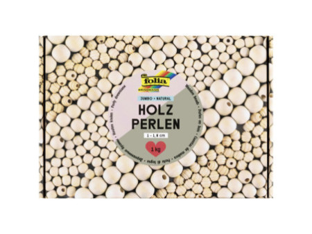 folia Mélange de perles en bois NATURAL Jumbobox, 1 kg