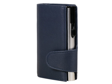 CLICKSAFE Porte-monnaie avec porte-cartes, simili cuir, bleu