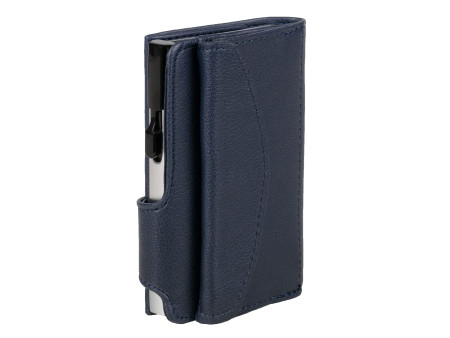 CLICKSAFE Porte-monnaie avec porte-cartes, simili cuir, bleu