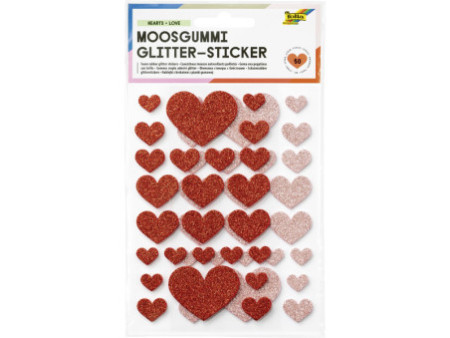 folia Sticker pailleté en caoutchouc mousse HEARTS LOVE