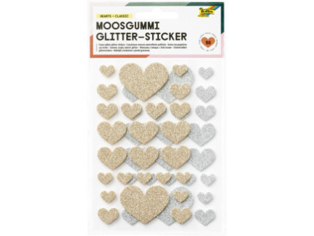 folia Sticker pailleté en caoutchouc mousse HEARTS CLASSIC