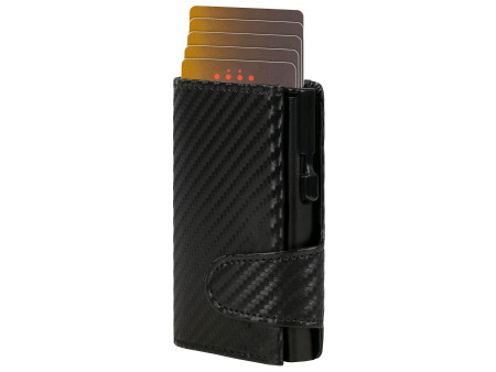 CLICKSAFE Porte-monnaie avec porte-cartes, simili cuir, noir