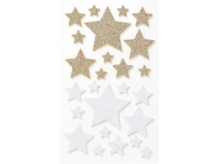 folia Sticker pailleté en caoutchouc mousse STARS XMAS