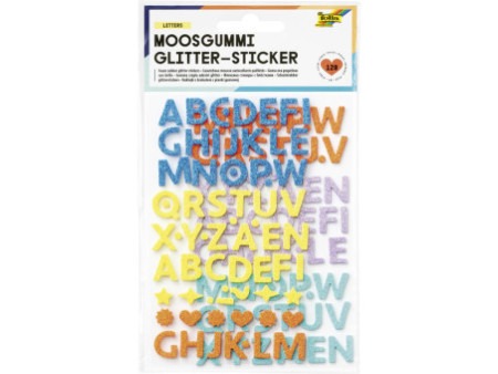 folia Sticker pailleté en caoutchouc mousse LETTERS