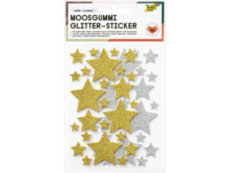 folia Sticker pailleté en caoutchouc mousse STARS CLASSIC