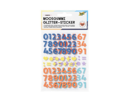 folia Sticker pailleté en caoutchouc mousse NUMBERS
