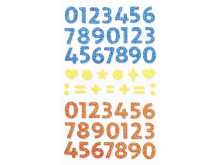 folia Sticker pailleté en caoutchouc mousse NUMBERS