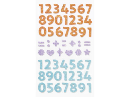 folia Sticker pailleté en caoutchouc mousse NUMBERS