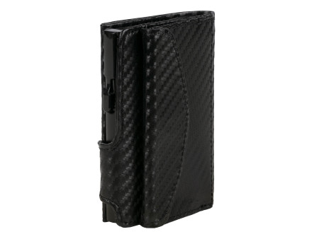 CLICKSAFE Porte-monnaie avec porte-cartes, simili cuir, noir