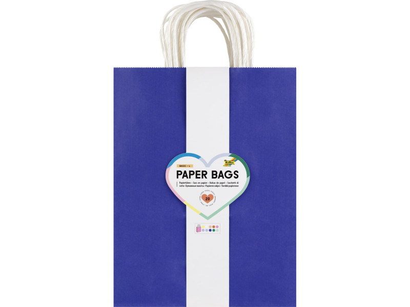 folia Sac en papier BASIC, taille: L, assorti