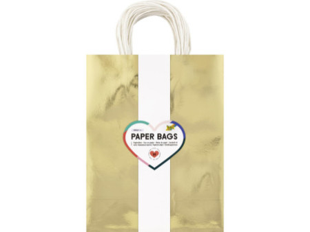 folia Sac en papier DORÉ SCINTILLANT, taille: L