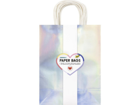 folia Sac en papier IRISÉ SCINTILLANT, taille: L