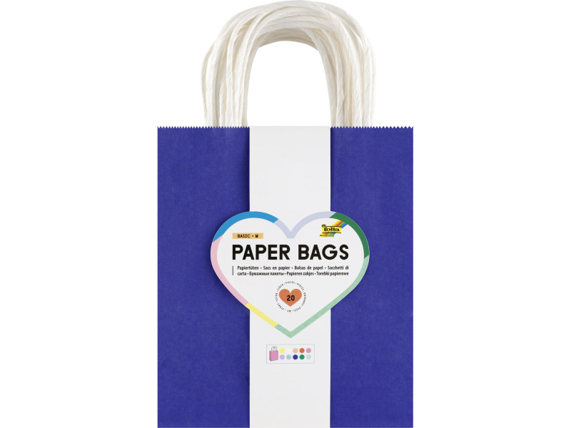 folia Sac en papier BASIC, taille: M, assorti