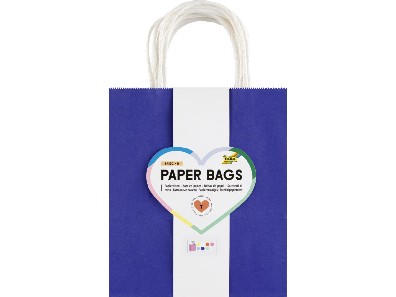 folia Sac en papier BASIC, taille: M, assorti