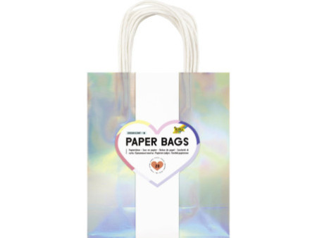 folia Sac en papier IRISÉ SCINTILLANT, taille: M