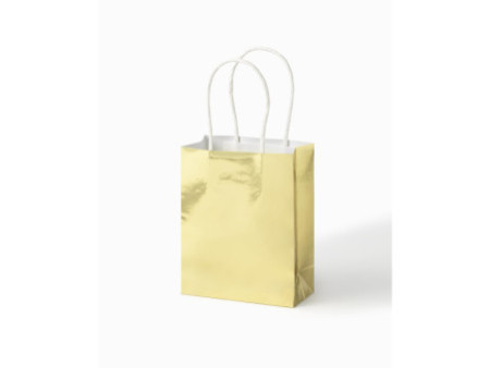 folia Sac en papier DORÉ SCINTILLANT, taille: S