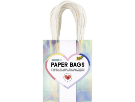 folia Sac en papier IRISÉ SCINTILLANT, taille: S