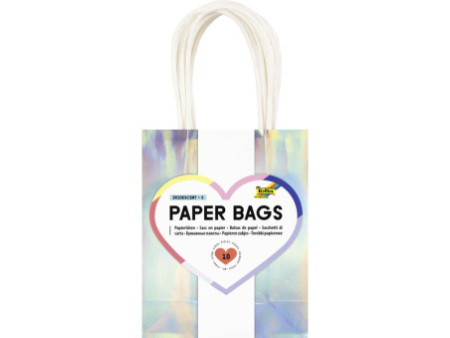 folia Sac en papier IRISÉ SCINTILLANT, taille: S