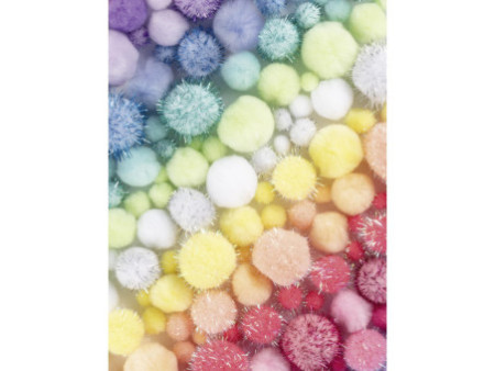 folia Mélange de pompons PASTEL Jumbobox, 300 g, assorti