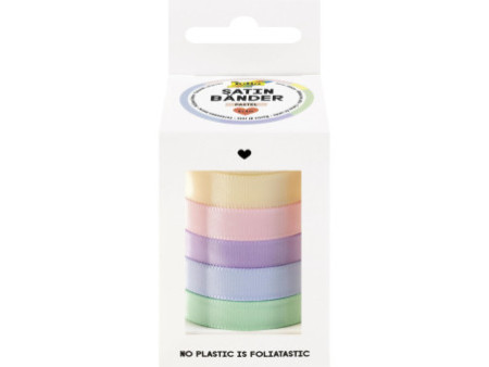 folia Set de rubans satin PASTEL, assorti