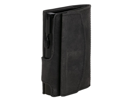 CLICKSAFE Porte-monnaie avec porte-cartes, cuir Hunter, noir