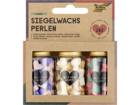 folia Perles de cire CLASSIC, 3 boîtes, couleurs assorties