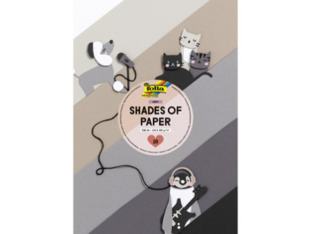 folia Bloc de papier et carton de couleur 'Shades of Grey'