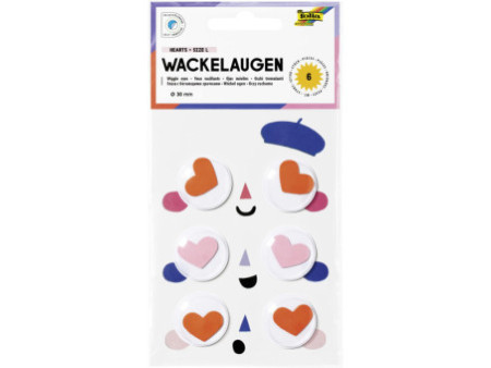 folia Oeil vacillant HEARTS, taille: L, autocollant