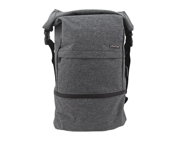 LiGHTPAK Sac à dos pour PC portable, polyester 600D, gris