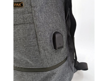 LiGHTPAK Sac à dos pour PC portable, polyester 600D, gris